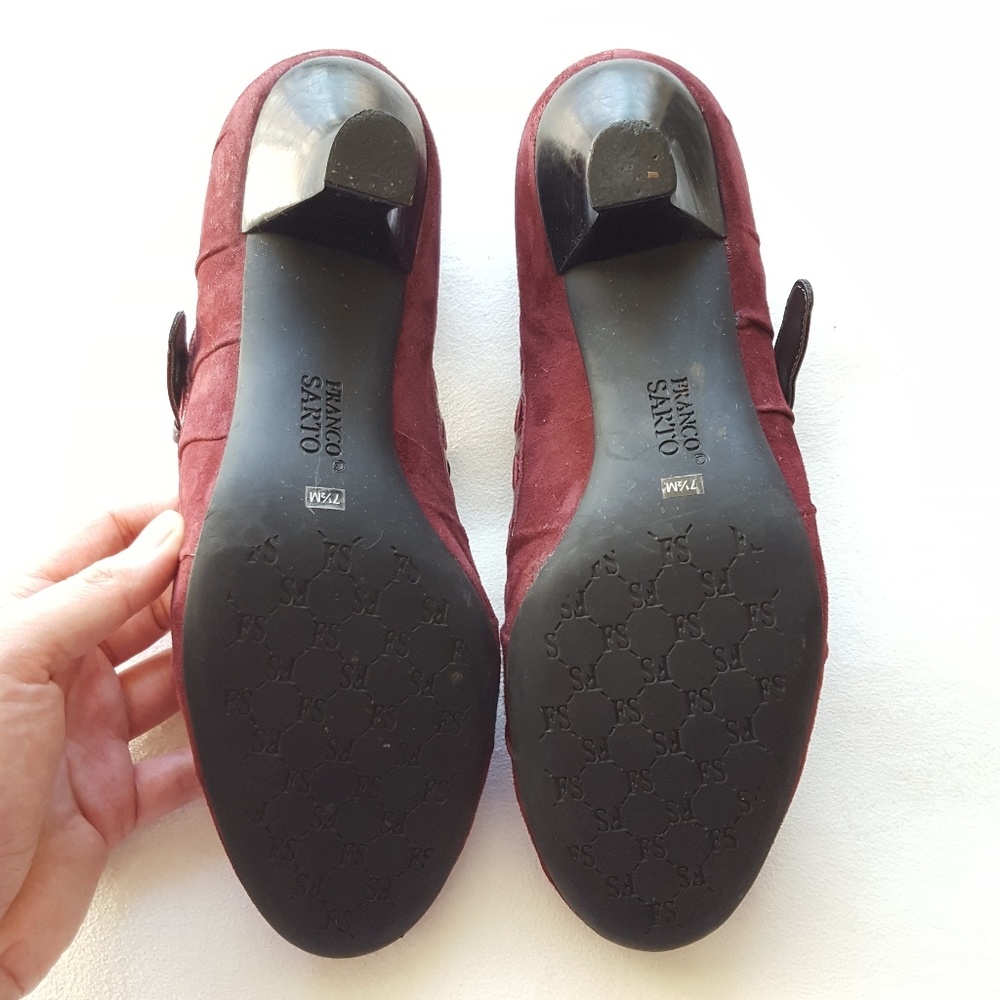 Franco Sarto Burgundy Suede Mary Jane Heels - Picture 7 of 7